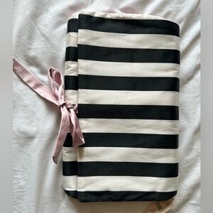 Black and white striped lingerie bag